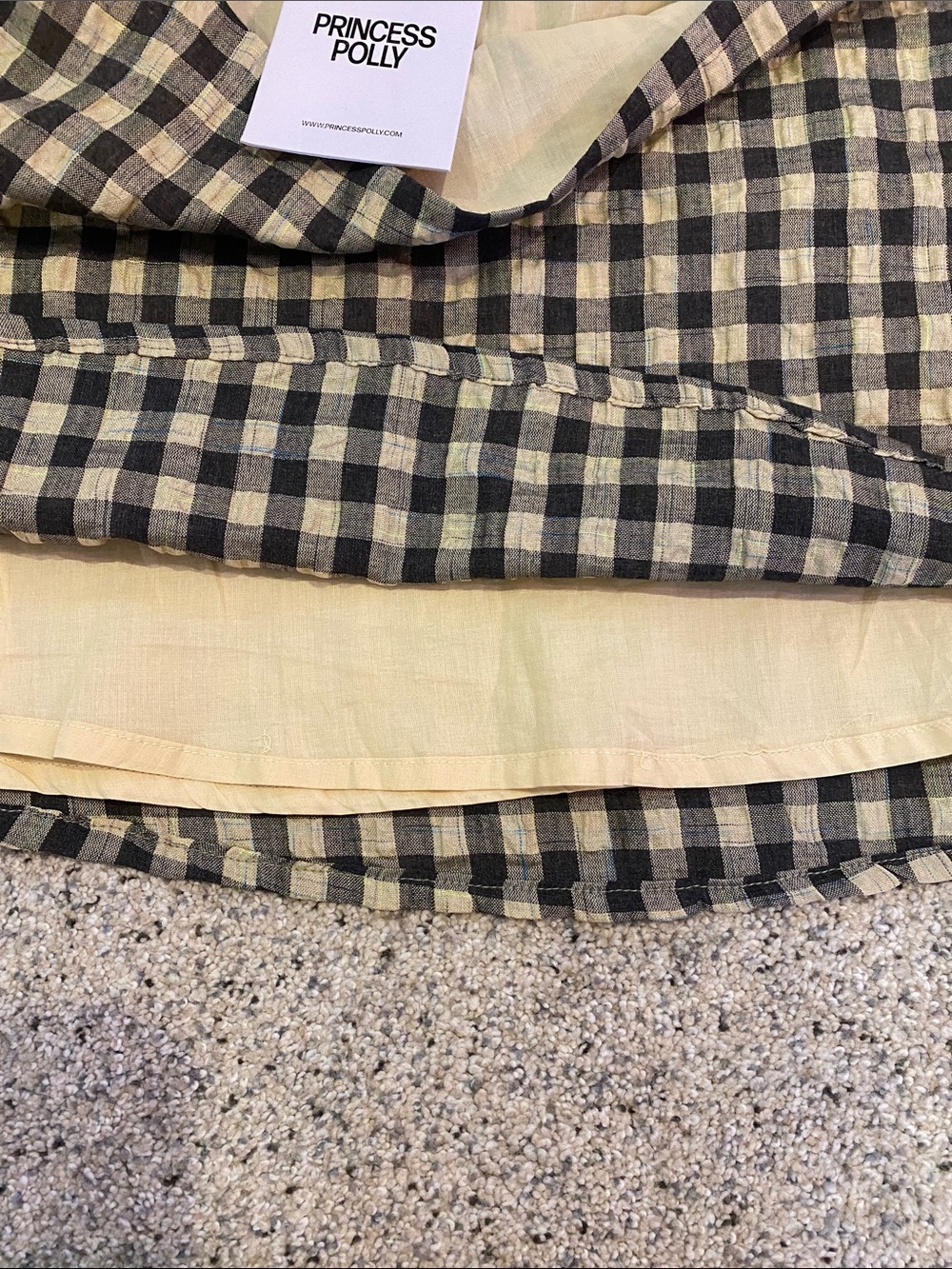 Princess Polly Black & Tan Gingham A-Line Mini Skirt - Picture 4 of 4